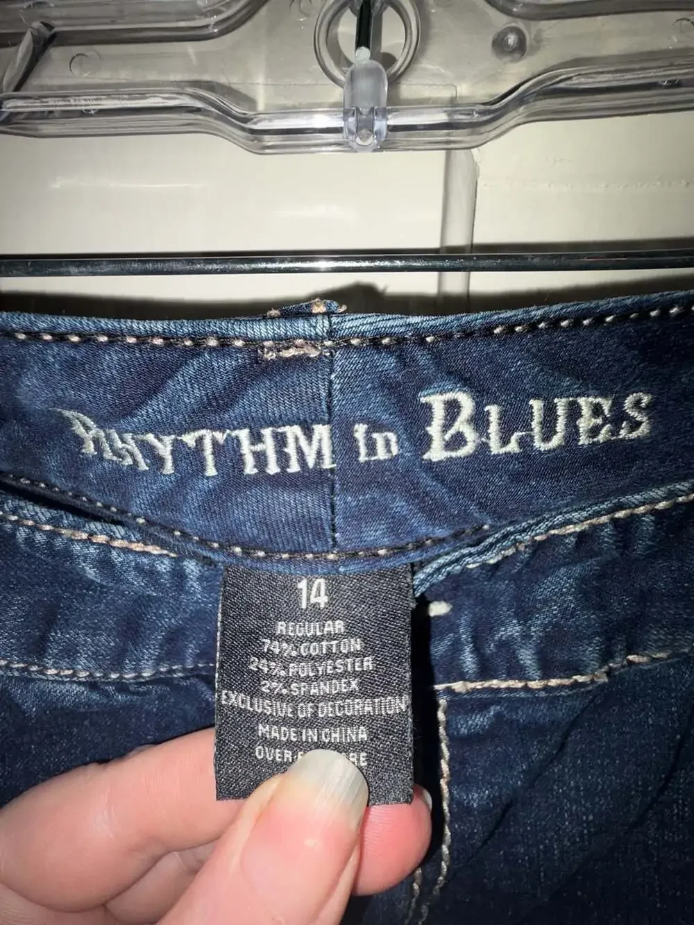 Rhythm in Blues Women's Embellished Pocket Stretch Bootcut Jeans Size 14